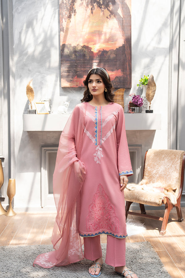 Pink Embroidered Suit